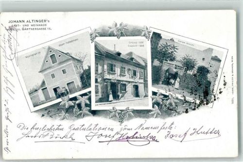 Wien 1901 Johann Altinger`s Gasthaus Gärtnerstraße Weinkellerin Ober Hollabrunn