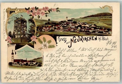 Neukirchen 1898 Kloster Wallfahrtskirche Aussichtsturm Hohenbogen