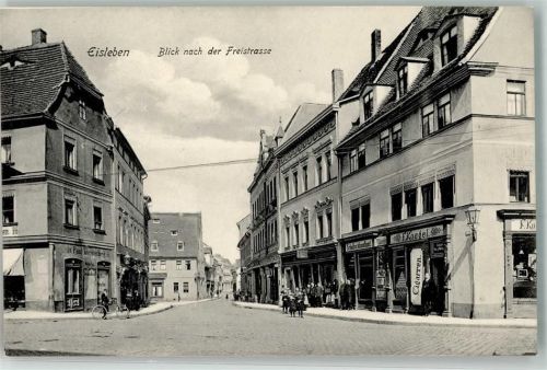 06295 O4250 Lutherstadt Eisleben - Blick zur Freistraße Zigarren Koegel