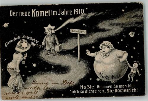 1910 Mutter Erde und Komet vermenschlicht