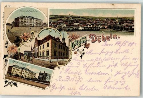 Döbeln 1900 Körnerplatzschule Post Realgymnasium