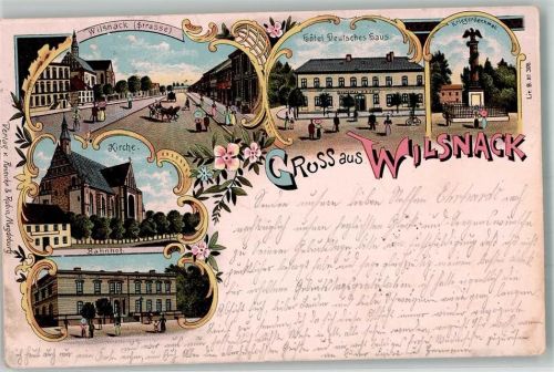 Bad Wilsnack 1901 Bahnhof Dorfkirche Hotel Deutsches Haus Kriegerdenkmal Bahnpost Berlin-Hamburg Zg.9