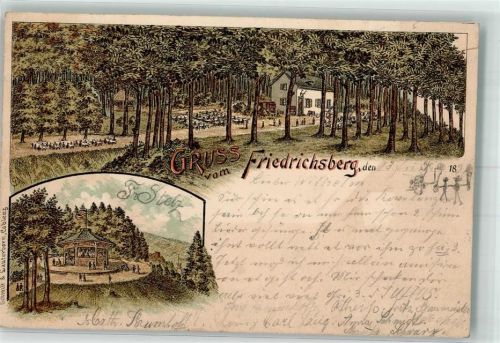 Sayn 1897 Gasthaus Friedrichsberg Pavillon Ort lt. Stempel