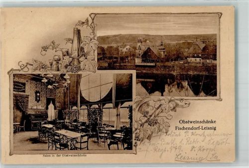 Fischendorf 1917 Obstweinschänke Salon der Obsweinschänke Klavier