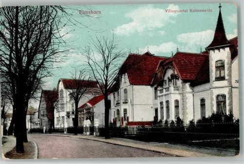 Elmshorn 1914 Bahnpost Hamburg Zug 43 9.7.14 Villenviertel Kaltenweide