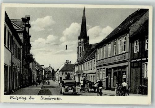 Königsberg N.M. Bernikowerstraße Oldtimer Fahrrad