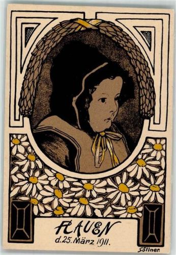 O9900 Plauen Margaretentag zum Besten der Jugendfürsorge Spende sign. Söllner Blumentag 1911