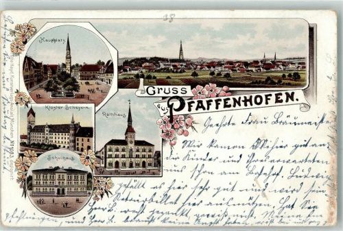 Pfaffenhofen Hauptplatz Kloster Scheyern Rathaus Schulhaus