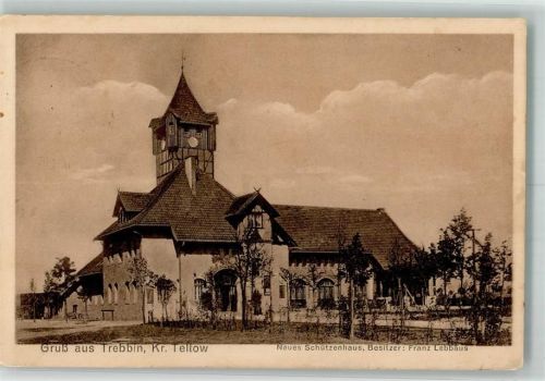 14943 O1711 Trebbin 1926 Foto AK Gasthaus Neues Schützenhaus Bahnpost Berlin