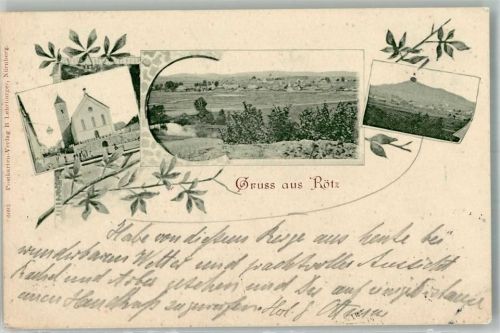 92444 W8463 Rötz , Oberpf 1899 - Adelskorrespondenz Kirche St. Martin