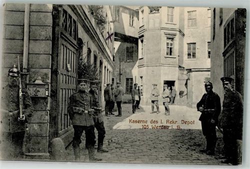 Werdau Kaserne des I. Rekr. Depot 105 Soldaten