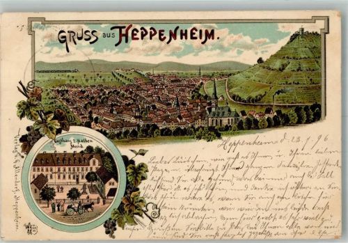 Heppenheim 1896 Gasthaus zum Halben Mond Verlag Ottmar Zieher-München