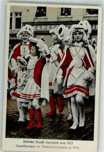 Köln, unsortiert 1939 Kölschne Funke Jugendgruppe Rote Funke Rosenmontagszug