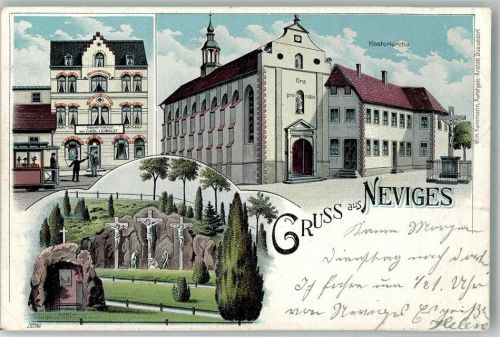 Neviges 1902 Klosterkirche Gasthaus Leimklef Kreuzberg