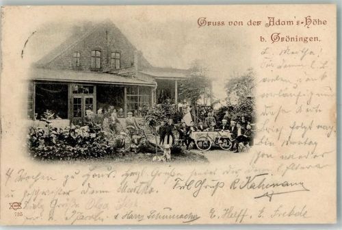 Gröningen 1900 Gasthaus Adam's Höhe Gartenwirtschaft Fahrrad