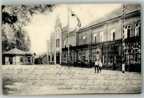 Jever 1905 Gasthaus Schützenhof Bahnpost Emden- Zug 81