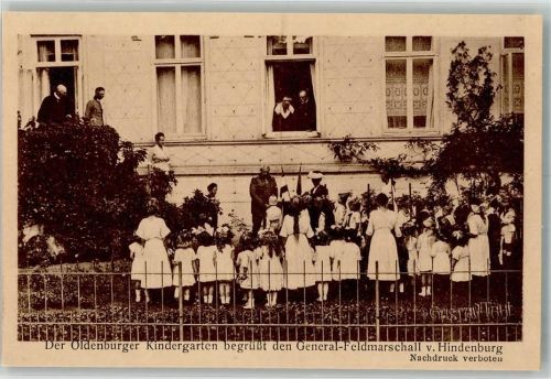 26121 W2900 Oldenburg 1921 - Kindergarten begrüßt d. General-Feldmarschall v.Hindenburg