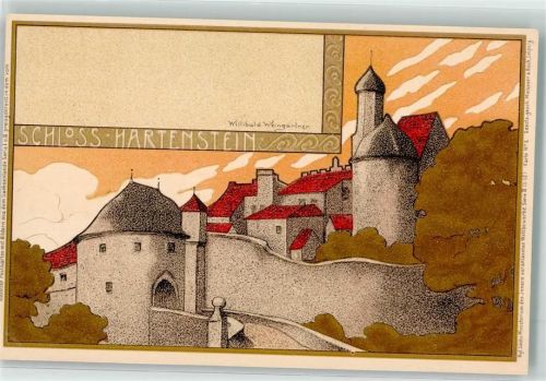 Hartenstein Schloss sign Weingärtner Willibald Künstler Postkarte mit Bildern aus dem Sachsenland Serie I und II Karte Nr 2 Meissner u. Buch