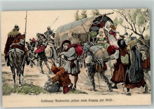 Lübben 500 Jahrfeier der Schützengilde Lübben Lübbener Tuchweber ziehen nach Leipzig zur Messe signiert