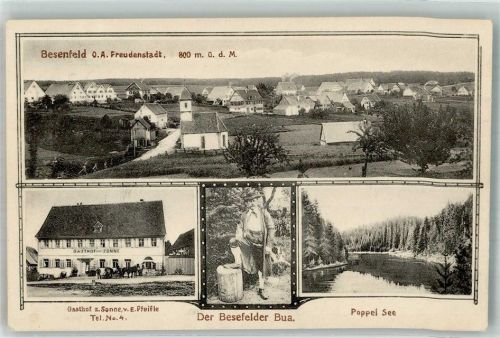 Besenfeld 1917 Gasthaus zur Sonne Besenfelder Bua Poppel-See
