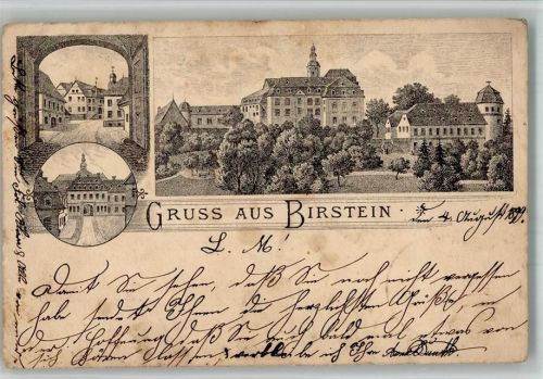 63633 W6484 Birstein 1899 BOAKC Vorläufer Druck um 1880 - 1889 Federlithogaphie Schloß Birstein Stadttor