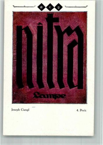 1916 Werbung AEG Plakatwettbewerb Nitral Lampe sign. Joseph Gangl
