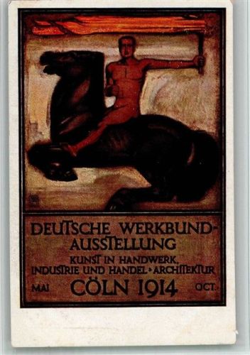 Köln Stadt 1914 Ausstellung Kunst und Handwerk sign. Nitsche