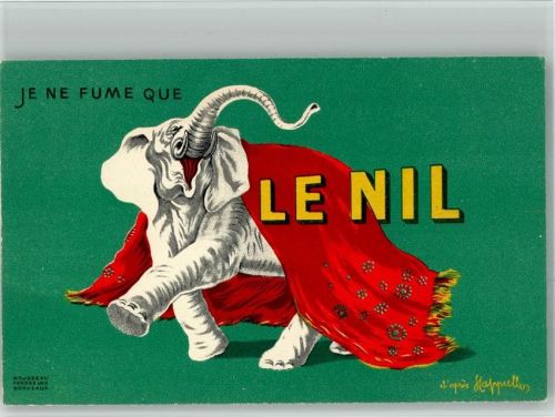 Livorno Je Ne Fume Que Le Nil Elefant sign. Leonetto Cappiello Werbung Zigarettenpapier