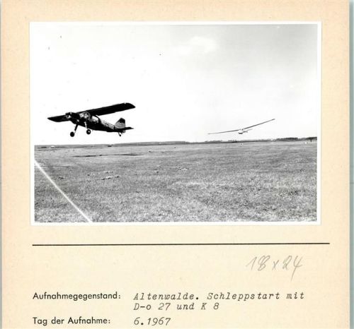 27472 W2190 Altenwalde FOTO KEINE AK Foto montiert auf Karton Schleppstart mit D-o 27 und K8