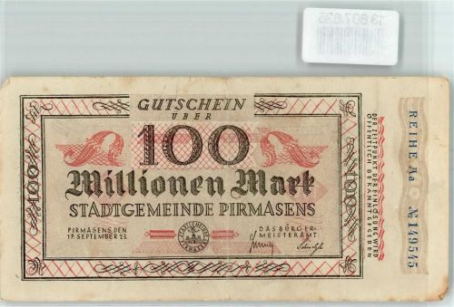 Pirmasens 100 Millionen Mark