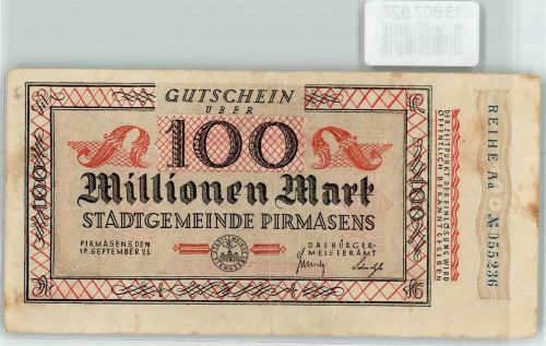 Pirmasens 100 Millionen Mark