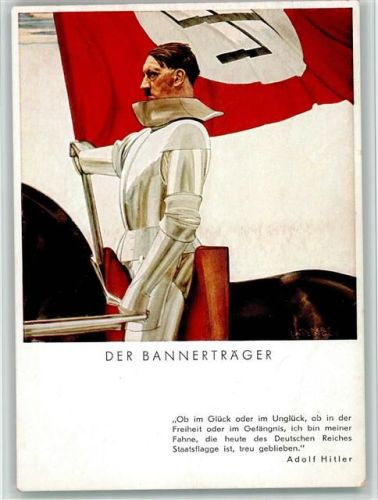 Der Bannerträger Hitler als Ritter Photo Hoffmann 428