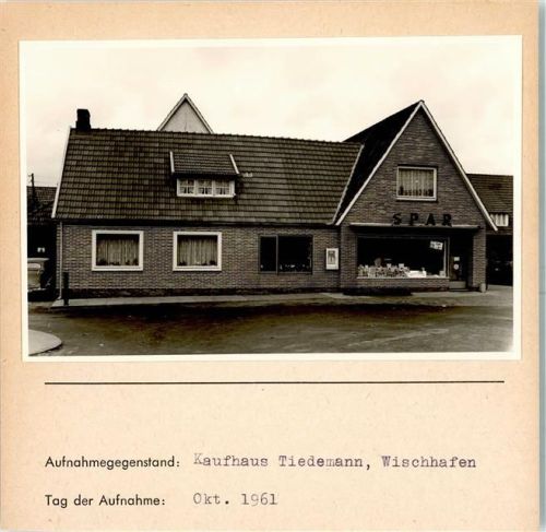21734 W2161 Wischhafen FOTO KEINE AK Foto montiert auf Karton Kaufhaus Tiedemann