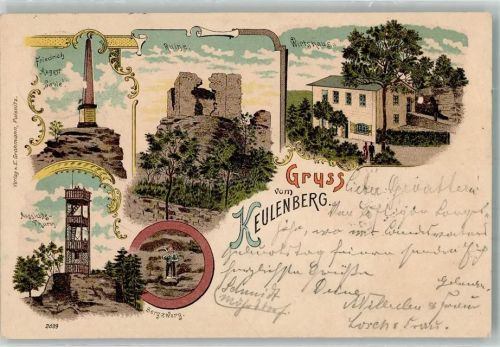 Reichenau 1899 Keulenberg Friedrich August Säule Burgruine Gasthaus Aussichtsturm Bergzwerg