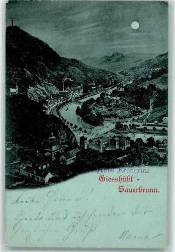 Kyselka 1899 Mond Eisenbahn Brücke Fabrik