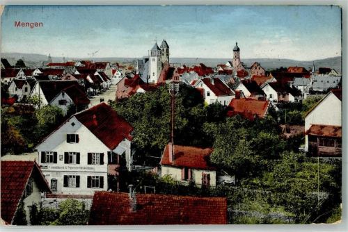 Mengen 1916 Liebfrauenkirche Vereinslazarett-Rot Kreuz-Stempel