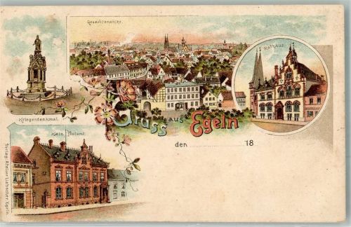 Egeln Kriegerdenkmal Kaiserl. Post Rathaus