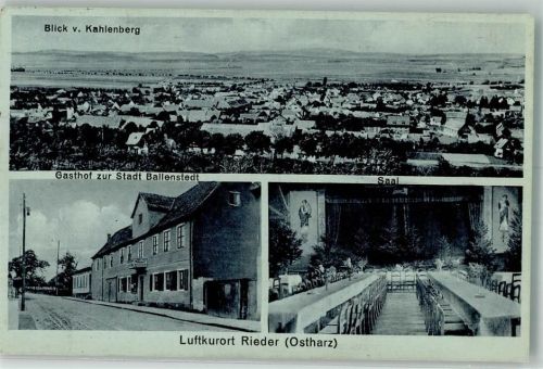 Rieder Gasthaus zur Stadt Ballenstedt Saal Dorfstraße Kahlenberg