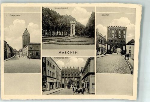 Malchin Fangetturm Kriegerdenkmal Kalensches Tor Fuhrwerk Steintor