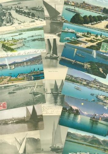 Genève Genf Lot mit 30 AK Lac Leman teilweise Gebrauchsspuren Fischerboot Posten 21 bis 100 AK