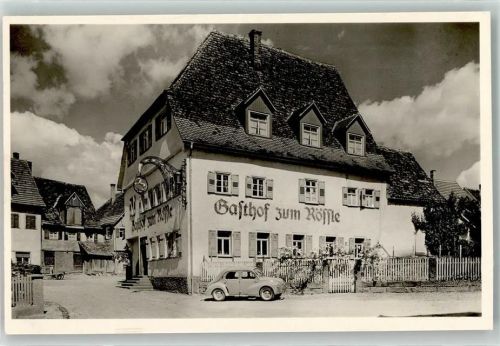 75385 W7265 Neubulach Gebrauchsspuren Gasthaus Pension zum Rössle Auto Foto AK