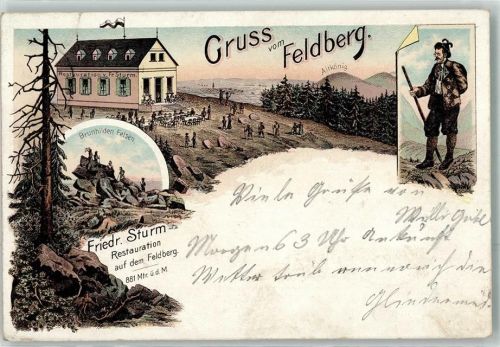 Feldberg 1897 Gasthaus v. Fr. Sturm Tracht Brunhilden Felsen