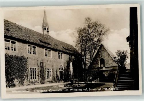 37213 W3430 Witzenhausen - Deutsche Kolonialschule Wilhelmshof innenhof mit Kapelle