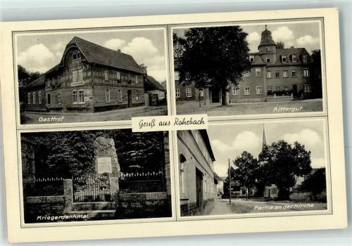 Rohrbach Gasthaus Rittergut Kriegerdenkmal an der Kirche