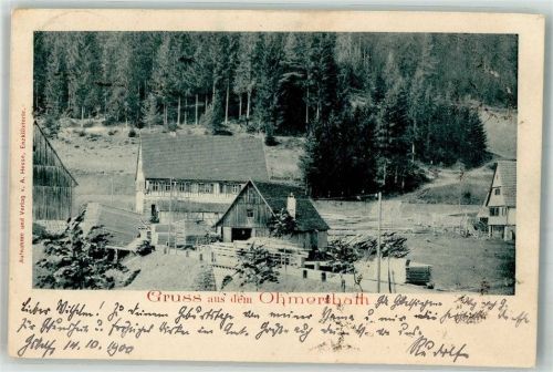 Göttelfingen 1900 Ohmersbach Omersbachtal Sagewerk Ort lt. Stempel