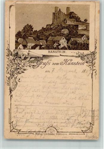 Hanstein Vorläufer 1887 Lithographie Verlag Lange Göttingen