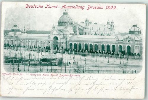 Dresden 1898 offiz. Karte Nr. 1 Architektur Hauptfront Jugendstil