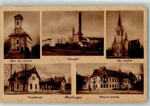 Szeged Mezöhrgyes röm. Kath. Kirche Cukorgyar ref. Kirche Vasutallomas Központi szalloda