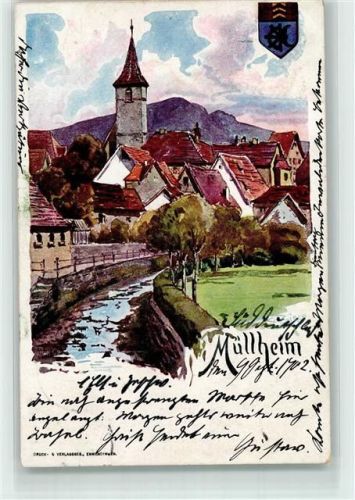 Müllheim 1902 sign. C. Biese Ehrbach und Jakobuskirche
