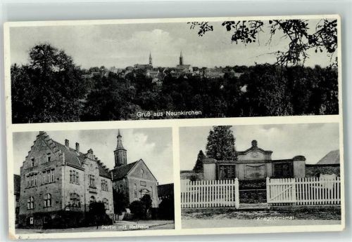 74867 W6951 Neunkirchen b Mosbach, Baden - Rathaus Kriegerdenkmal